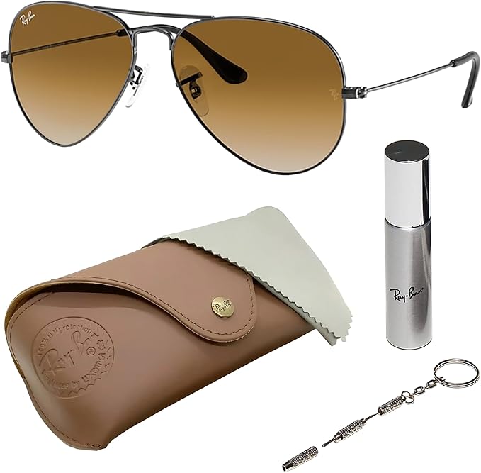 Ray-Ban RB3025 AVIATOR GRADIENT Pilot Shaped Sunglasses for Men & Women with Official RAYBAN Eyewear Kit