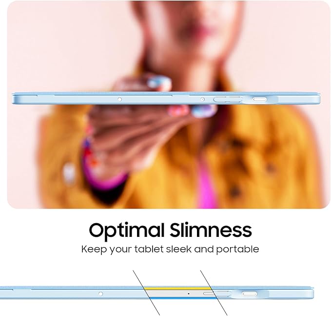 Fintie Hybrid Slim Case for Samsung Galaxy Tab S10 Lite/ S10 FE/ S9 FE 10.9 Inch/Tab S9 11 Inch with S Pen Holder, Shockproof Cover with Clear Transparent Back Shell, Auto Wake/Sleep, Blue