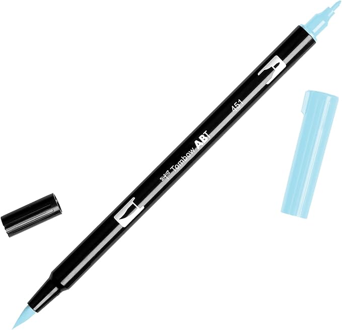 Tombow Dual Brush Pen Art Marker, 451 - Sky Blue, 1-Pack