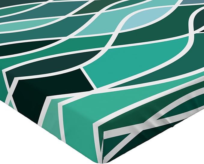 Ambesonne Seafoam 2 Pack Fitted Sheet, Stained Glass Composition, Bed Cover All-Round Elastic Deep Pockets 2 Pieces, Package Contains 2 Full Size Fitted Sheets, Multicolor
