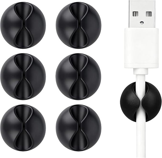Ortarco Cord Cable Organizer Clips, 6 Pack Charging Wire Cable Holder for Desk Nightstand Phone