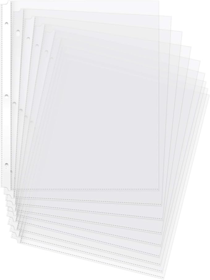 Amazon Basics Durable Clear Sheet Protectors for 3 Ring Binder, 8.5 in x 11 in, 3 holes, 200 Pack
