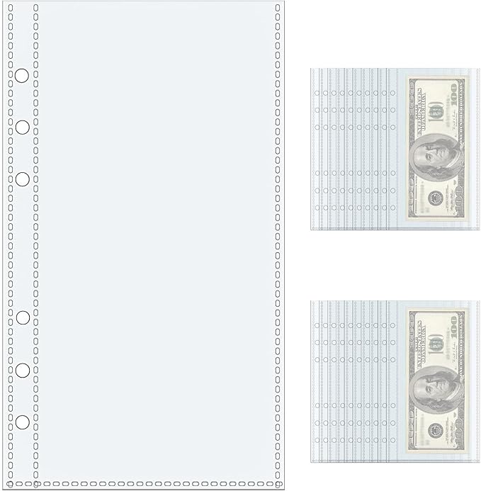 NatSumeBacis 20 A6 Binder Pockets Zipless Budget PP Double-Sided Envelopes Planner Insert Sleeves 3.5" x 7" Sheet Protectors for Cards Bills Photos Organizer (A6 1 Double-Sided Pockets)