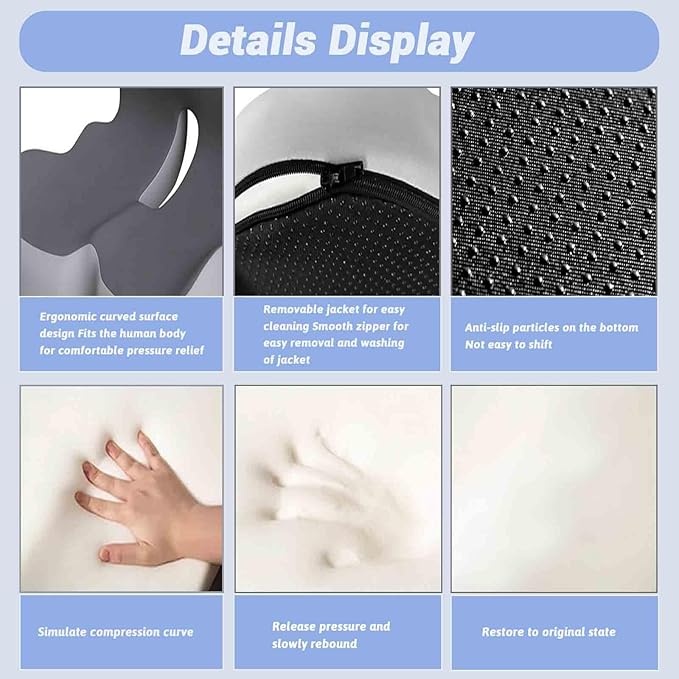 Back and Seat Cushion, Car Seat Cushion, Memory Foam L-Shaped Integrated Seat Cushions, Ergonomic Car Cushion for Big People with Back Support (Green)