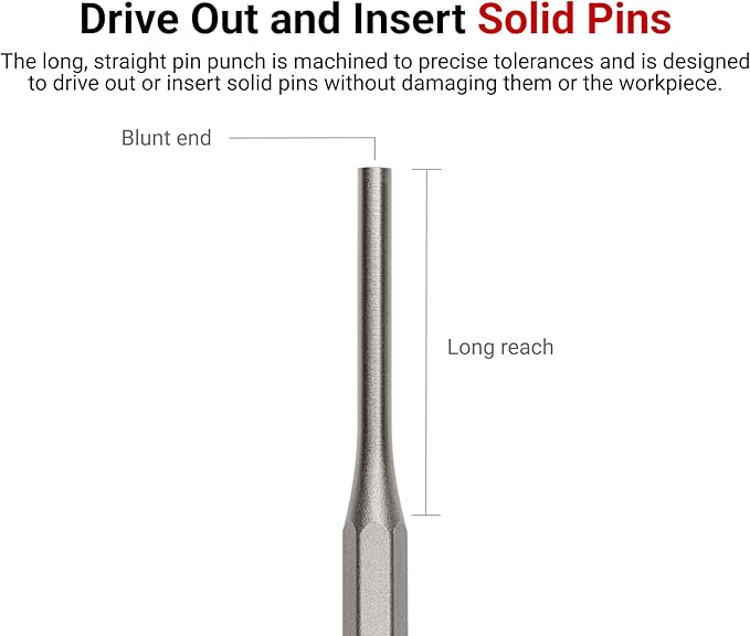 TEKTON 3/32 Inch Pin Punch | 66052 | Made in USA