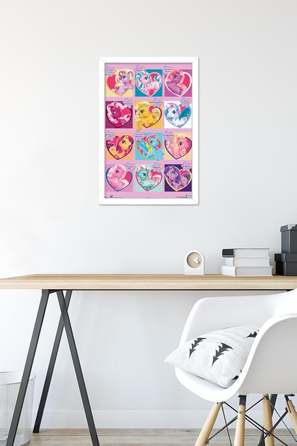 Trends International Hasbro My Little Pony - Chart Wall Poster, 14.725" x 22.375", White Framed Version