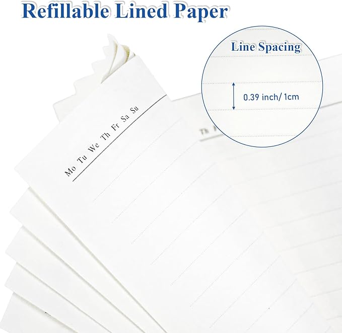 SAYEEC Refill Paper Loose Leaf Lined Paper for A5 Planner Organizer, 80 Sheets 6 Holes Ring Binder Planner for Journals Notebooks Diaries Inserts (3 Pack Refillable Loose Leaf)