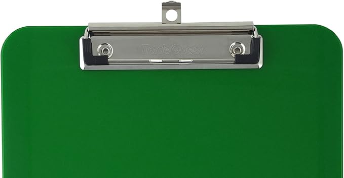 Trade Quest Plastic Clipboard Opaque Color Letter Size Low Profile Clip (Pack of 6) (Assorted)