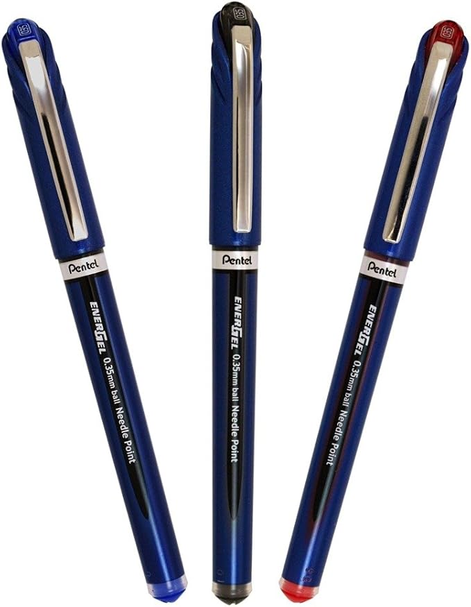 Pentel Energel Euro Ballpoint Pen, 0.35mm Needle Tip, Black Ink (BLN23-A)