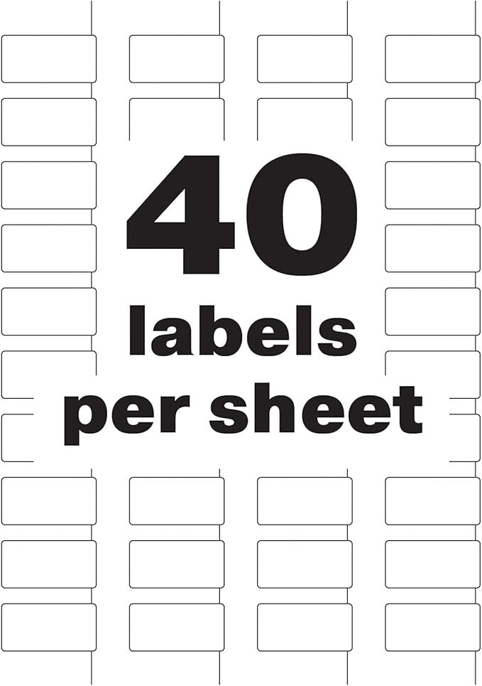 Avery White Asset Tag Labels, 3/4" x 1-1/2", Destructible Laser Printable Tags, 329 Waterproof Labels (60529)