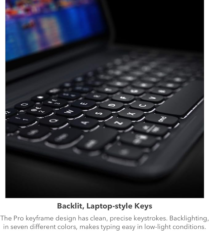 ZAGG Pro Keys Detachable Case & Wireless Keyboard for Apple iPad 10.2" (Gen 9, 8, 7) - Bluetooth Pairing, Backlit Laptop-Style Keys, Apple Pencil Holder, 6.6ft Drop Protection, Black