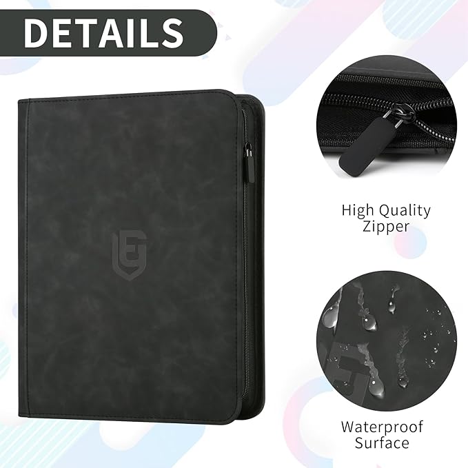 1024 Pocket Card Binder,16 Pocket Trading Card Binder，Side Loading Collectible Card Albums for MTG, for TCG Football, Sports, Game Cards Black
