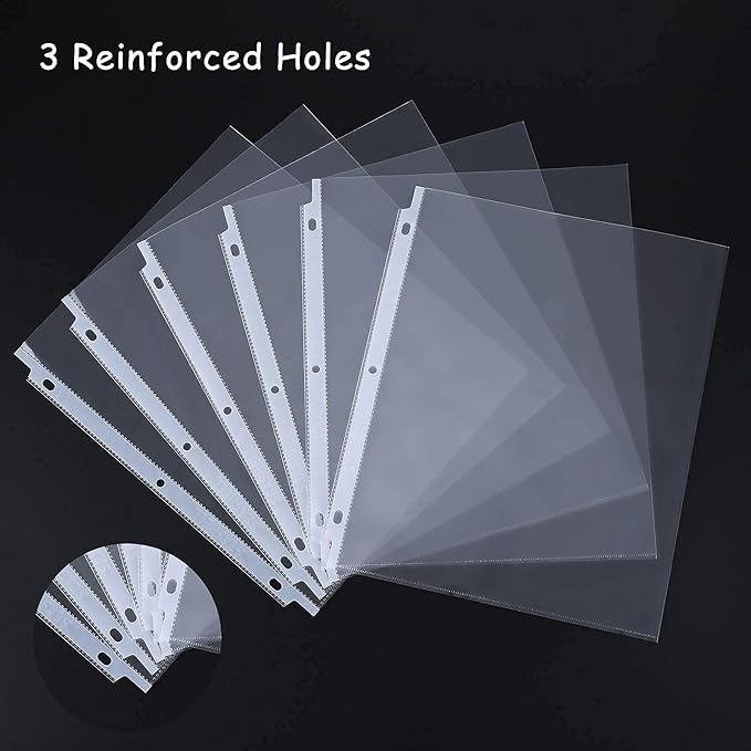Seashell 200 Pack Heavy Duty Sheet Protectors 8.5 x 11,Clear Paper Protectors for 3 Ring Binder, Letter Size Plastic Sleeves for Binders, Durable, Archival Safe,Top Loading for 8.5 x 11 Inch Sheets