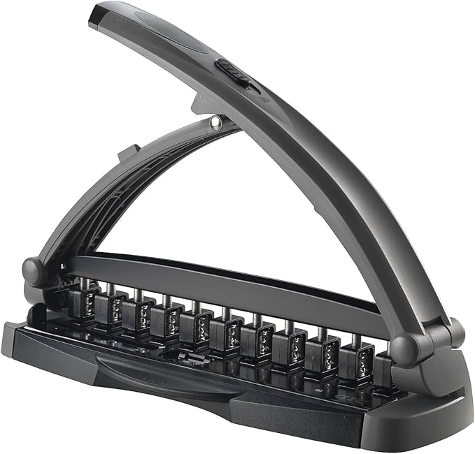 Staples Arc Desktop Paper Punch, 8-Sheet Capacity, Black & Gray