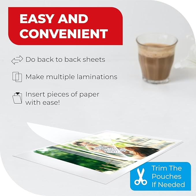 5MIL Thermal Laminating Sheets, 750 Count (5x150), Letter, Photo, Card, Notecard, ID & Business Card Sizes. Crystal Clear Finish. Laminating Pouches Compatible with All Standard Laminators