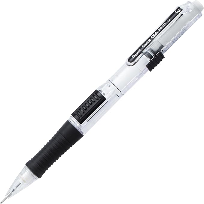 Pentel Quick Click Mechanical Pencil, (0.7mm), Includes Refill Lead and Erasers, Pack of 8 Pencils (PD217LEBP8)