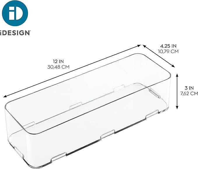 iDesign Interlocking Drawer Organizer for Kitchen, Bathroom, or Desk Drawers, Set of 3, Clear