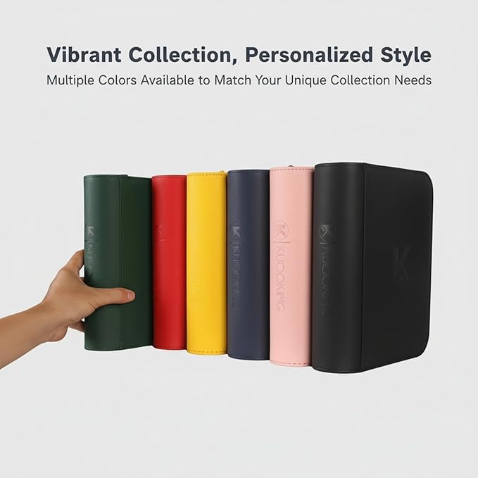 336 Card Binder, 4-Pocket Zipper Binder for Trading Cards, Side Loading Water-Resistant Album for MTG, TCG & Sports Cards (Red)