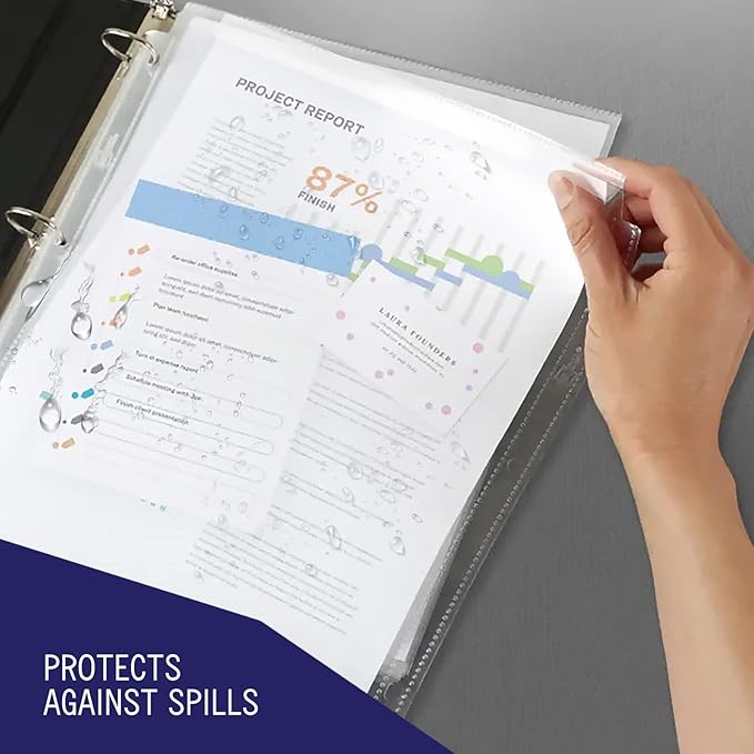 Heavy Duty Sheet Protectors for 3 Ring Binder, 100 Count Clear Page Protectors, Top Loading Plastic Sleeves 8.5 x 11 inch