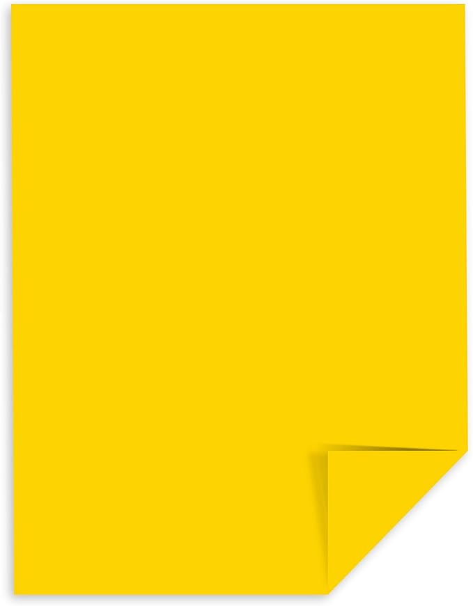 Neenah Wausau Paper 22531 Astrobrights Color Paper, 8.5” x 11”, 24 lb / 89 GSM, Solar Yellow, 500 Sheets