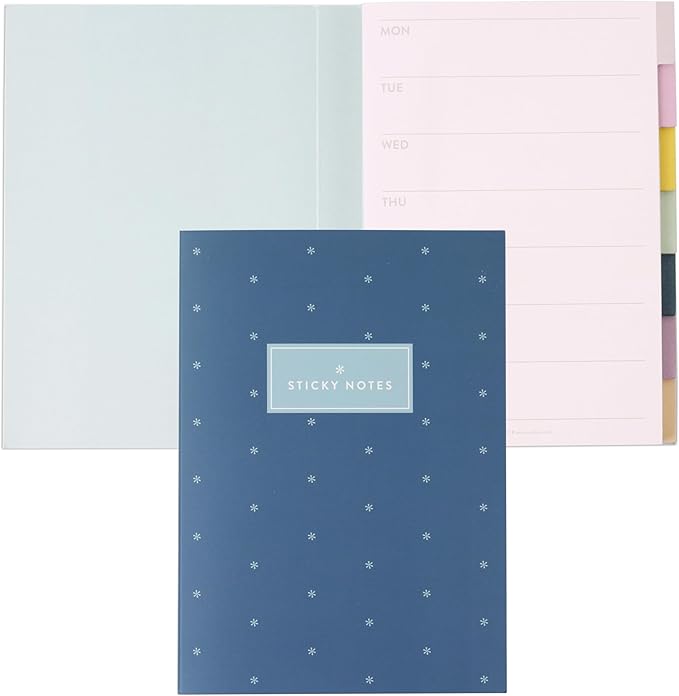 Erin Condren Earth Tones Functional Tabbed Sticky Notes Booklet, 7 Section Productivity Sticky Notes Set with 140 Total Sheets for Planning, Organization, and Note-Taking
