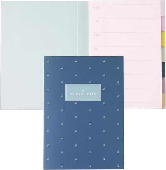 Erin Condren Earth Tones Functional Tabbed Sticky Notes Booklet, 7 Section Productivity Sticky Notes Set with 140 Total Sheets for Planning, Organization, and Note-Taking