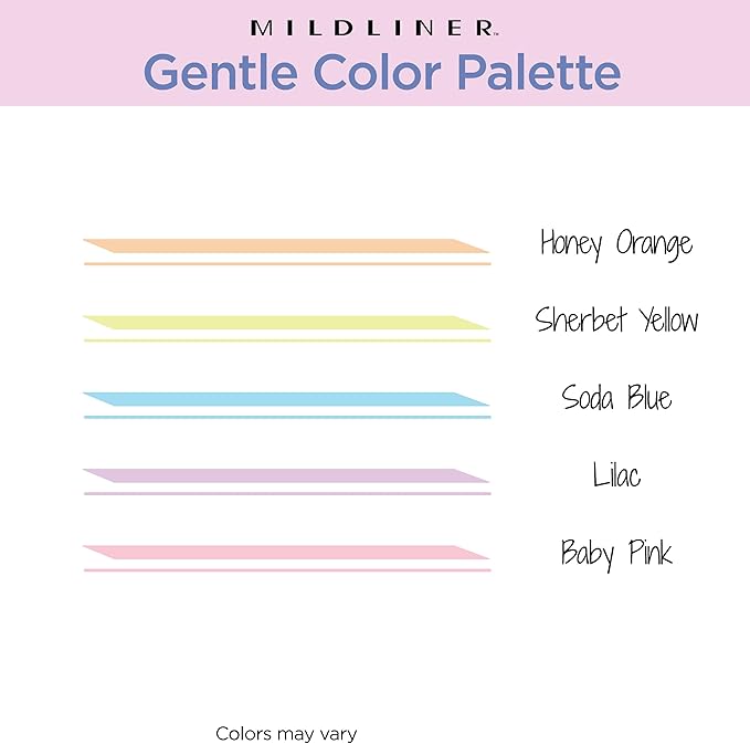 Zebra Pen Mildliner Dual-Tip Highlighter Set, Broad and Fine Point Tips, No Bleed, Ideal for Bible Highlighting, Journaling, School and Office Supplies, Assorted Gentle Ink Colors, 5-Pack (78705)