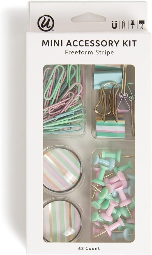 U Brands Office Accessory Kit, Office Supplies (Freeform Stripe)