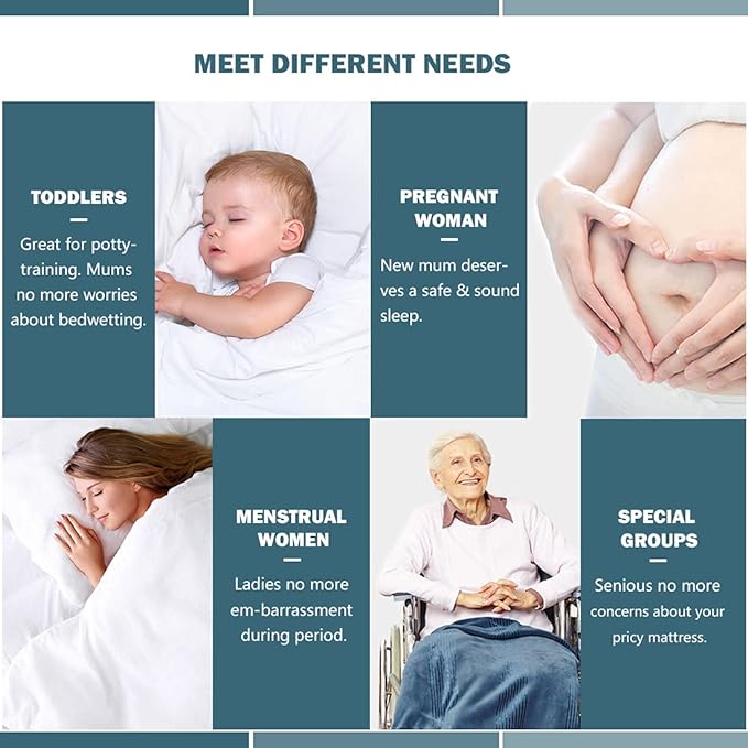 King Waterproof Mattress Protector Deep Pocket Mattress Cover, Soft Breathable Mattress Pad, Fitted Noiseless Waterproof Bed Cover Stretch to 25"