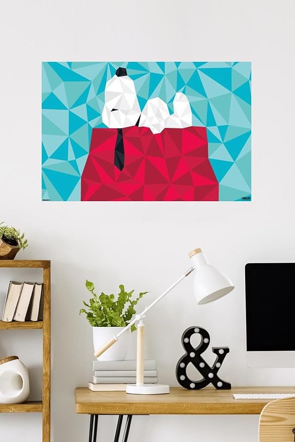 Peanuts: Astronomy-Geometry - Snoopy Wall Poster, 34L" x 22.4W", Premium Poster & Mount Bundle