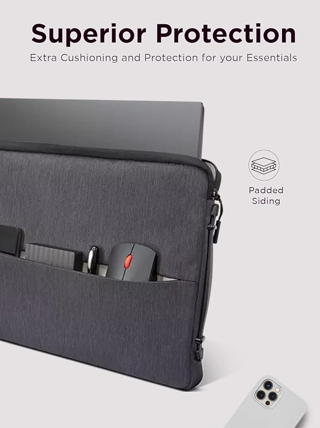 Lenovo Urban Laptop Sleeve 13 Inch for Laptop/ Notebook/Tablet Compatible with MacBook Air/Pro Water Resistant - Charcoal Grey