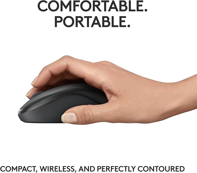Logitech M240 Silent Bluetooth Mouse, Wireless, Compact, Portable, Smooth Tracking, 18-Month Battery, for Windows, macOS, ChromeOS, Compatible with PC, Mac, Laptop, Tablets - Graphite (Renewed)