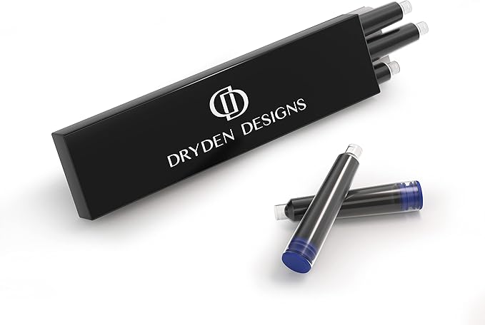 Dryden Designs Fountain Pen. Medium Nib Premium Box | 6 Ink Cartridges Included (Luscious Pink)