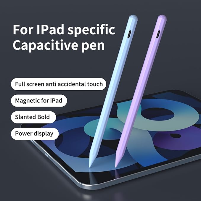 Stylus Pen for iPad 6th-11th Generation,Fast Charge Apple iPad Stylus Pencil with Palm Rejection,Compatible with 2018-2025 i Pad 6/7/8/9/10 Gen, Pro 13"/12.9"/11"/M4, Air 3/4/5/M2, Mini 5/6