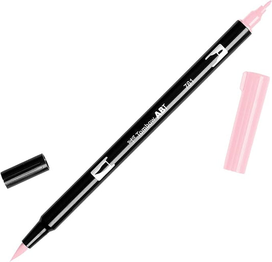 Tombow 56586 Dual Brush Pen Art Marker, 761 - Carnation, 1-Pack. Blendable, Brush and Fine Tip Marker