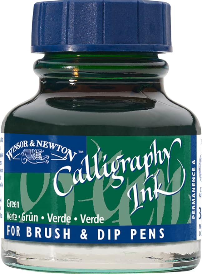 Winsor & Newton Calligraphy Ink, 30ml (1-oz) Bottle, Green