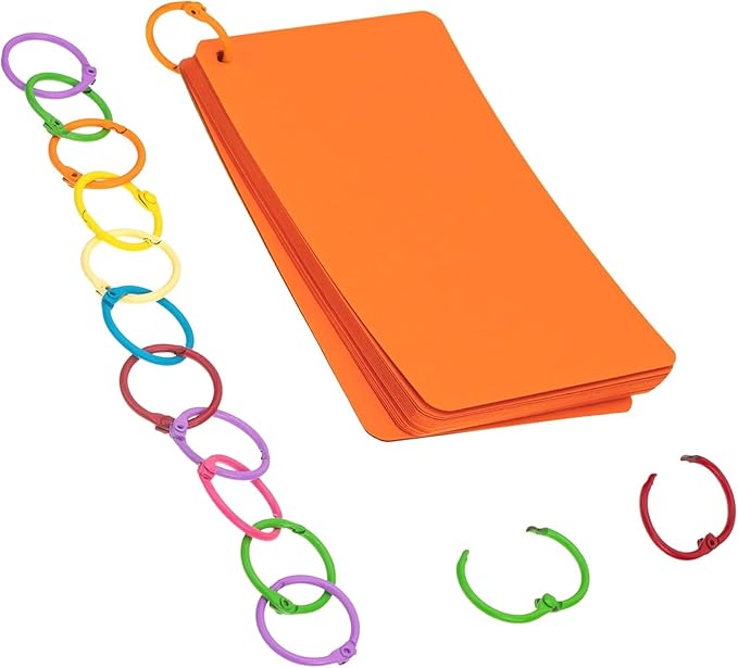 AKONEGE 1 Inch Colorful Loose Leaf Binder Rings (100 Pack) Small Metal Steel Book Rings for Index Cards Flashcards, Keychain Key Rings, 25mm Notebook Rings Paper Rings for Home Office School, 10Colors