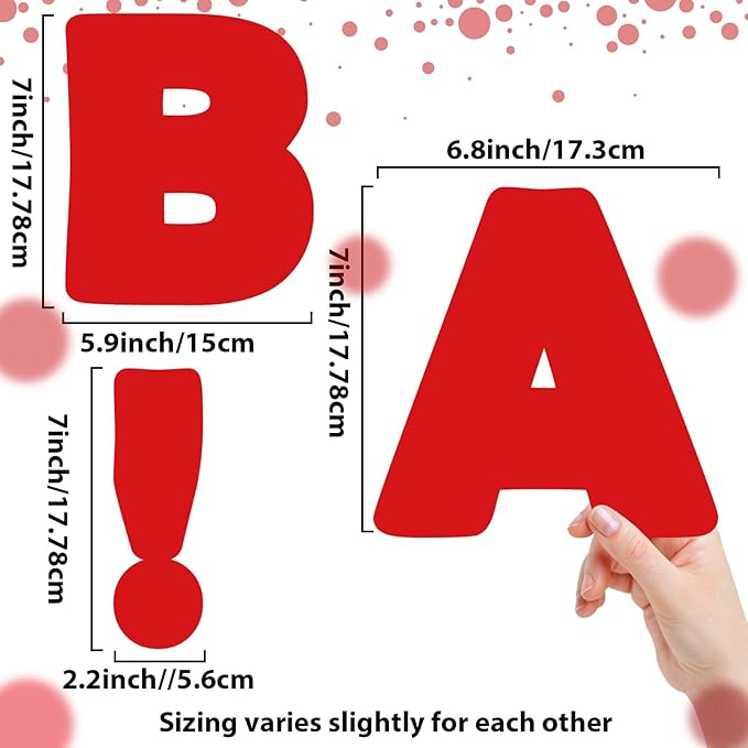 Qyeahkj 150 PCS Large 6" Font Letters and Punctuation Set, Red Classroom Alphabet Cutout for Bulletin Board Display Home School Class Decoration, A Great Helper to Inspire Students' Learning Interest
