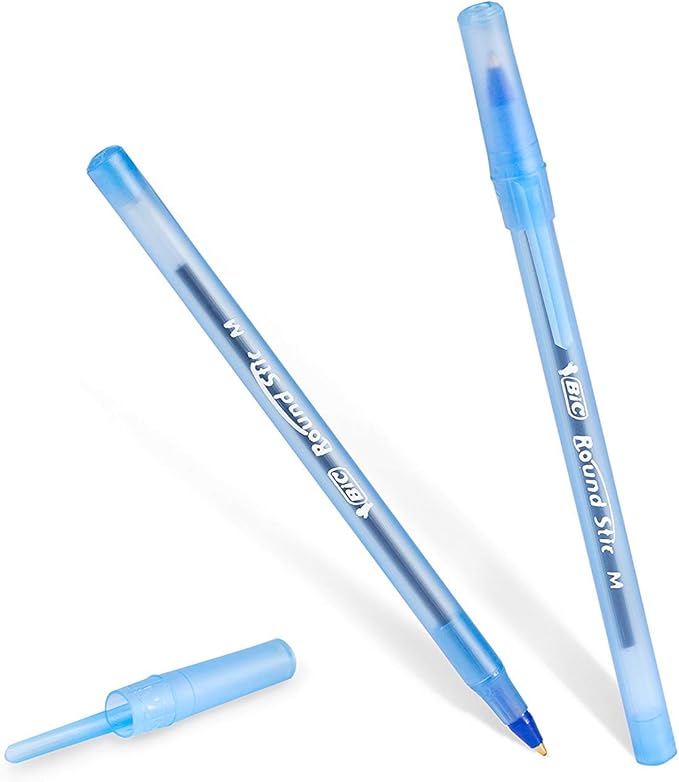 BIC PENS Bulk Pack of 240 Ink Pens, Round Stic Xtra Life Ballpoint, Medium point 1.0 mm, 120 Black & 120 Blue Combo Pack in Bulk
