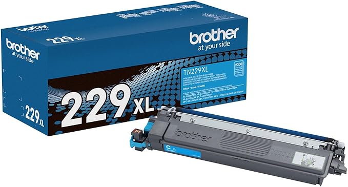 Brother Genuine TN229XLC Cyan High Yield Printer Toner Cartridge - Print up to 2,300 Pages(1)