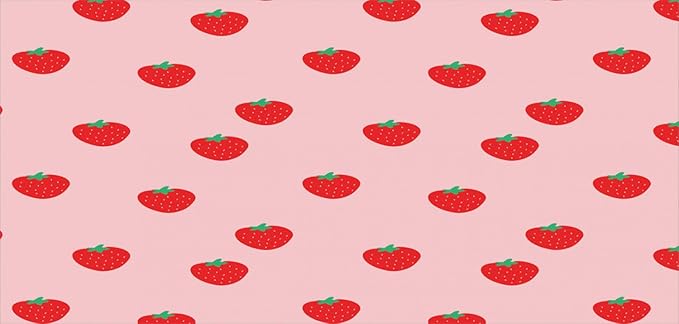 Ambesonne Strawberry Pencil Pen Holder, Continuous Cartoon Style Simplistic Summer Time Strawberries Art, Ceramic Pencil Holder for Desk Office Accessory, 3.6" X 3.2", Rose Dark Pink and Green