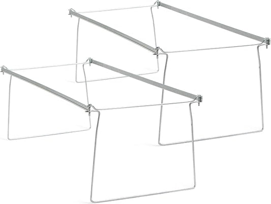 Smead Frames, Hanging File, Heavy Duty Steel Letter Size, Adjustable 23"-27" Rails, 2-Pack Gray, Converts Drawers to Hanging Folder Storage, for Office Home Classroom Organization