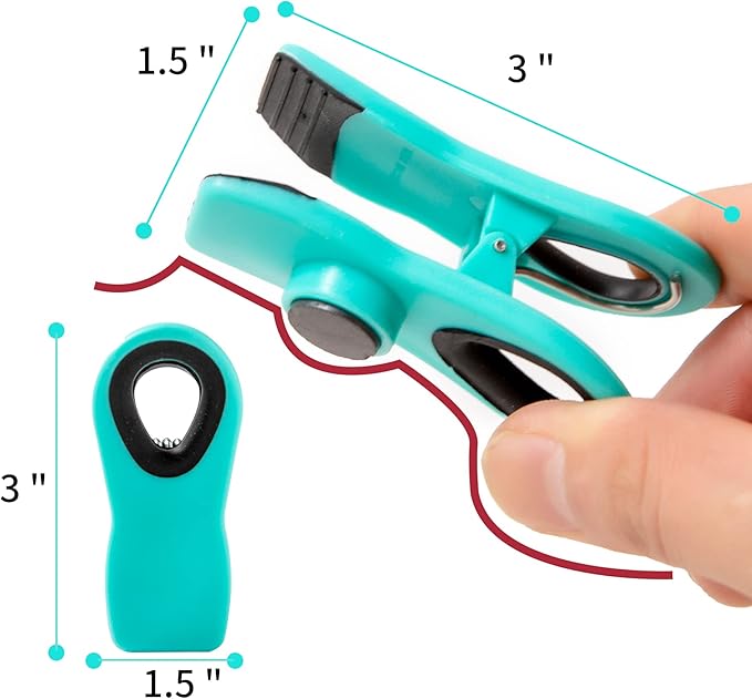 Chip Clips Bag Clips Magnetic Bread Bag Food Package with Silicone Textured Mouth, 10 Pieces in 5 Colors