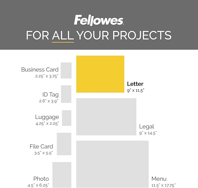 Fellowes 52042 Glossy Pouches - Letter 10 mil 50 pack