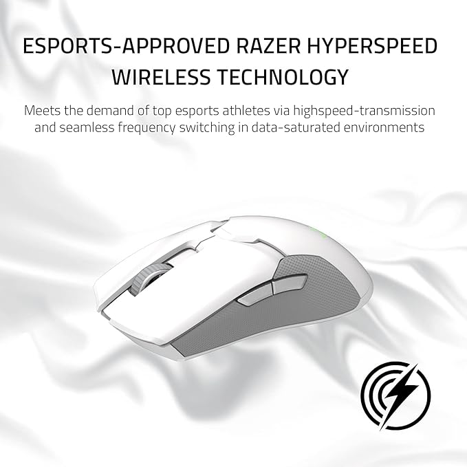 Razer Viper Ultimate Lightweight Wireless Gaming Mouse & RGB Charging Dock: Hyperspeed Wireless Technology - 20K DPI Optical Sensor - 74g Lightweight - 70 Hr Battery - Mercury White