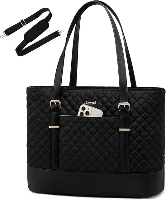 LOVEVOOK Laptop Bag for Women, 17.3 Inch Work Tote Computer Bag With Large Cup Holder, Lightweight Large Laptop Briefcase for Travel, Bussiness, Teacher