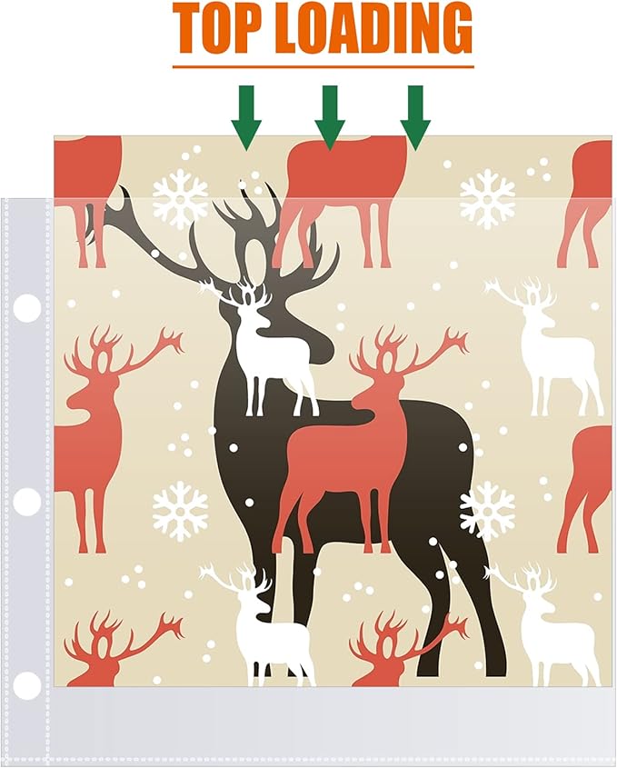 12x12 Scrapbook Page Protectors, 50 Pack, Heavyweight, Fit Scrapbook Binder and 12x12 Photo Album Refill Pages