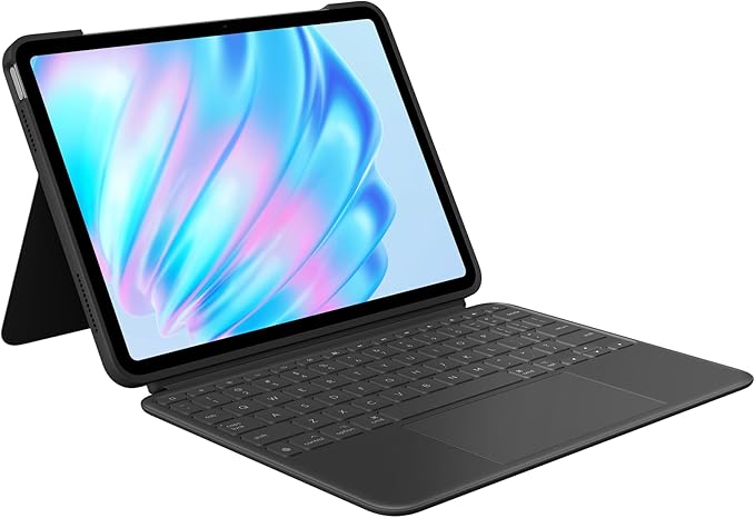 Logitech Combo Touch iPad Air 11-inch (M2 & M3), iPad Air (5th gen) Keyboard Case - Detachable Backlit Keyboard with Kickstand - Midnight Black