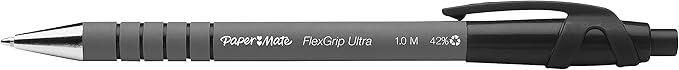 Paper Mate FlexGrip Ultra Retractable Ballpoint Pens Medium Point Black Box of 12