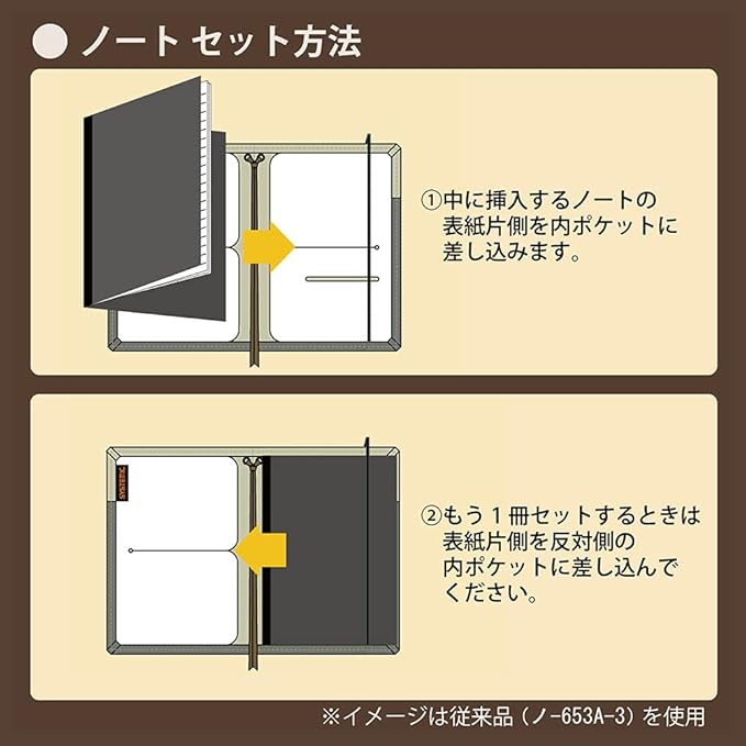 KOKUYO Systemic Synthetic Leather Cover Notebook, with One A5, B 6mm Ruled, 28 Lines, 50 Sheets, Twin Ring Edge Title Notebook, Black, Japan Import (NO-V685B-D)